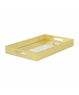 16&quot; Gold Rectangular Wood Handmade Tray With Handles - $1,630.11 MXN
