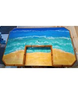 Balcony Tiki bar, epoxy art ocean waves bartops, patio pool bar, wheels,... - £1,974.40 GBP