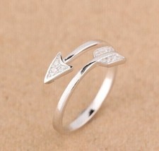 2.20Ct Simulated Diamond Adjustable Arrow Toe Foot Ring  14K White Gold Plated - £53.04 GBP
