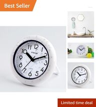 Elegant 7-Inch Waterproof Bathroom Clock - Silent and Stylish Home Acces... - $37.57