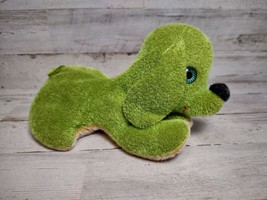 Vintage Stone Mitchell Toy Green Fuzzy Plush Dog Bean Bag Toy Made in Utah 1971 - £5.01 GBP