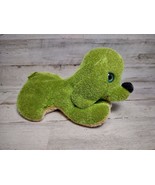 Vintage Stone Mitchell Toy Green Fuzzy Plush Dog Bean Bag Toy Made in Ut... - £5.01 GBP
