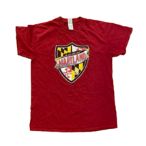 Maryland &quot;The Old State Line&quot; Red Graphic T-Shirt Unisex Size Medium Gildan - $14.00