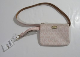 Michael Kors Signature Logo Fanny Pack Belt Bag Wallet Pink Size X-Large XL - $646.89 MXN