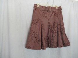 Liz Claiborne Axcess  skirt flare Size 6 brown belt lined knee length - $12.69