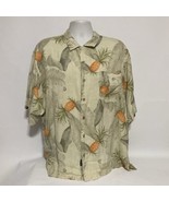 Bermuda Bay Shirt Men&#39;s XL 100% Silk Tropical Hawaiian Pineapple Print - $329.72 MXN
