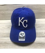 &#39;Kansas City Royals Baseball Cap 47 Clean Up Blue Adjustable Strap Hat T... - £14.69 GBP