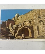 VTG Jerusalem Southern Wall Excavations 4x5.75 Postcard Unposted 1980s - $3.96