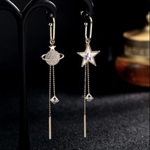 Women&#39;s Star Universe Planet Tassel Dangle Drop Earrings - £7.98 GBP