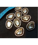 TRIANGLE HIGH QUALITY AD KUNDAN BROOCH 2PCS - $17.81