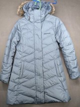 Marmot 700 Fill Down Blue Hooded Coat Jacket Parka Womens Medium - $46.74