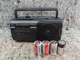 Sony CFM-10 AM FM Radio Cassette Recorder Player Black Tested AC Power (X2) - $34.99