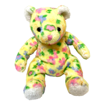 Vintage Ty Beanie Babies Bloom Floral Multicolor Plush Bear Stuffed Animal 7&quot; - £11.65 GBP
