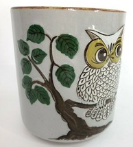 Vintage Embossed OWL Tree Mug Hand Painted Japan Stoneware - £21.25 GBP