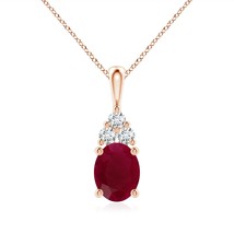 ANGARA Natural 2.23 Ct Oval Ruby Solitaire Pendant wi... - £1,881.09 GBP