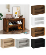 Modern Wooden Rectangular Hallway Shoe Storage Cabinet Organiser Rack 2 ... - £40.62 GBP+