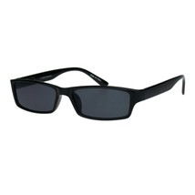 Small Rectangular Frame Sunglasses Spring Hinge Unisex Black UV 400 - £16.56 GBP