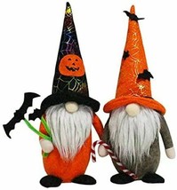 ~~ 2 PC Halloween Witch Standing Gnomes Faceless Plush~~ 12&quot; x 4&quot; ~~ NEW ~~ - £9.59 GBP