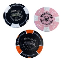 Harley Davidson Poker Chips Dealer Lot of 3 BERGDALE Albert Lea MN - £12.27 GBP