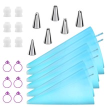 Reusable Piping Bags And Tips Set, Cake Decorating Tools With Icing Past... - £15.97 GBP