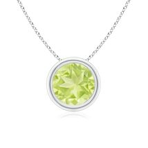 ANGARA 1.4 Ct Natural Peridot Round Shape Pendant Necklace in Sterling S... - $189.05+