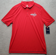 NHL Washington Capitals Fanatics Polo Shirt Hockey Mens Large Red Short Sleeve - £22.15 GBP