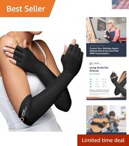 Long Arthritis Pain Relief Gloves - Copper Infused Orthopedic Fingerless... - $59.28