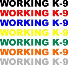 Working K-9, SET OF 2 Decals 1.5&quot;x10&quot; Canine Dog Exterior Sticker-Various Colors - £6.33 GBP