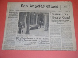 Eisenhower Death Tragedy Newspaper Vintage 1969 March 30 - $39.99