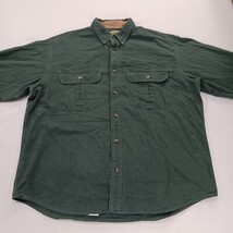 Cabela’s Deerskin Soft Chamois Cloth Men’s L Green Cotton Short Sleeve Shirt  image 10