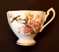 Queen Anne Bone China Replacement Cup England Bird Pink Apple Blossom Branch - £7.85 GBP