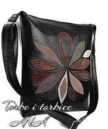 Black Faux Leather Crossbody Bag: Vegan Shoulder Purse with Flower - €73,04 EUR Black Faux Leather Crossbody Bag: Vegan Shoulder Purse with Flower - €73,04 EUR