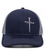 Christian Hats for Men Women OC771 Navy Gray Embroidered Hat with FREE D... - $21.77