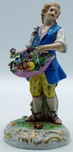 Antique Porcelain Figurine Victorina Style Flower Peddler SP Dresden from 1902 - £7.96 GBP