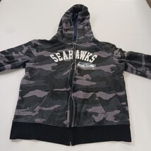NFL Team Apparel Seattle Seahawks Womens Small Green Camo Full Zip Hoodie Jacket image 13