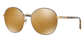 Burberry BE3094 11452O Sunglasses Light Gold Dark Brown Polarized Mirror Lens 56 - £112.44 GBP