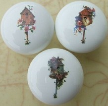 Ceramic Cabinet Knob 3 virma Birdhouse Bird SM (3) - $11.88