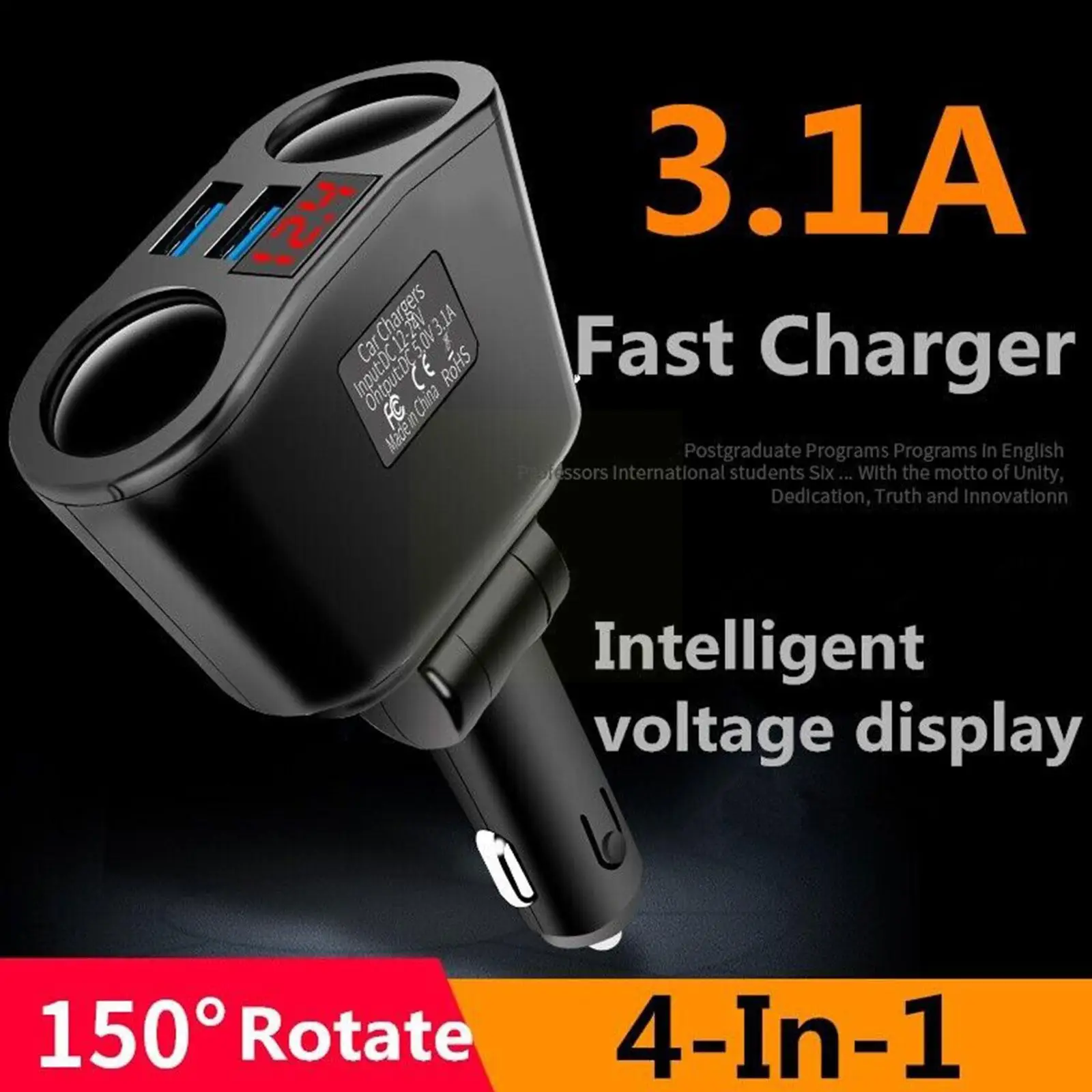 3.1A Dual USB Car Charger 2 Port 12-24V Cigarette Socket Fast Adapter Lighter - £14.05 GBP