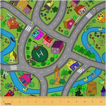 Roadway Adventures: Kids&#39; Play Mat Fabric - Hand-Drawn Styl - £32.10 GBP