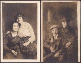 LGBTQ Theme (2) Same Sex Loving Friends Pre-1920 RPPC Real Photo Postcards - $15.75