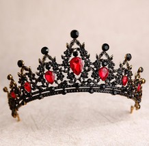 KMVEXO Baroque Retro Black Bridal Crystal Tiaras Crowns Princess Queen Pageant P - £13.73 GBP