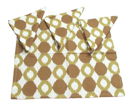 Napkins set of 4 Mosanique Ikat Collection Chartreuse 20x20 inches by Saro - £10.07 GBP