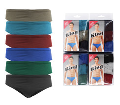 Men&#39;s Cotton Blend 12-Pack No Fly Solid Bikini Briefs Underwear - $29.91