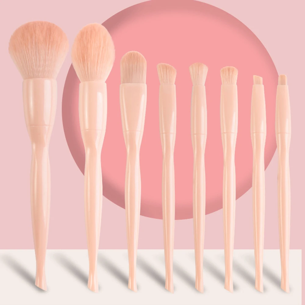 FUQUE 8 Pcs Candy Colors Professional Makeup Brush Set Powder Eyeshadow Blush 20 - $35.22