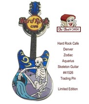 Hard Rock Cafe Denver Zodiac Aquarius Skeleton Guitar 41526 Trading Pin - $19.95