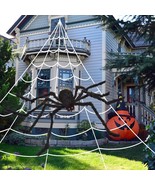 200&quot; Halloween Spider Web + 59&quot; Giant Spider Decorations Fake Spider  - €38,37 EUR
