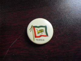 Unique Early 1900s Sweet Caporal Cigarettes Persia Flag Pinback Pin - $21.78