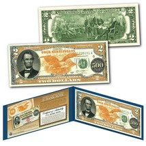 1882 Series Abraham Lincoln $500 Gold Certificate designed on a Real $2 Bill - £11.20 GBP