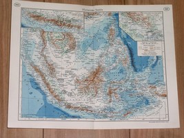 1938 Original Vintage Map Of Indonesia Borneo Singapore Philippines Malaysia - £19.74 GBP