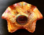 Antique 1910s FENTON Marigold Carnival Glass PINECONE Pattern Ruffled Di... - $39.57